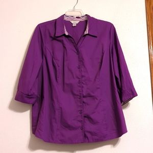 CJ Banks Women's 3/4 Sleeve Button Down 2X